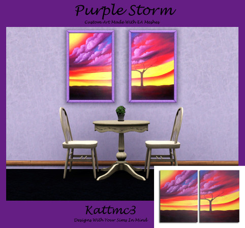 Sims 3 — Purple Storm by kattmc3 — Purple Storm is a 2 piece oil painting. Enjoy Kattmc3 TSRAA FEEL FREE TO USE MY