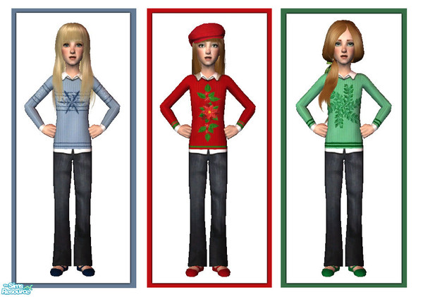 Sims 2 — Winter Sweater Set by giasims — Winter Sweater Set for girls