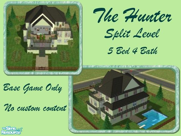 Sims 2 — The Hunter - Split Level  by punkymum — A 3 story split entry home with 3 beds, Nursey & 1 bath on level 2,