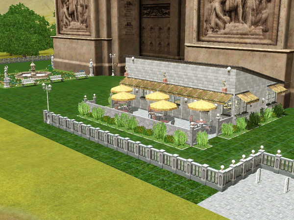 Sims 3 — arc de Triomphe park by HollyHoskinson — This lot is for France its very large 64 x 64.Theres a nectar bar ,BBQ