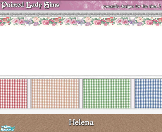 Sims 2 — Helena Wall Collection by paintedladysims — A collection of 5 wall designs featuring a damask print for use in