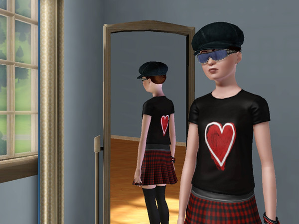 Sims 3 — Red Heart Pattern by Mchll0644 — I wanted to make the T-shirt that I'm wearing on my Myspace profile page for