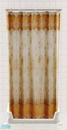 Sims 2 — Orient Bathroom Set - Country Shower Curtain by Riverwillows — A matching set of small window, tub, and shower