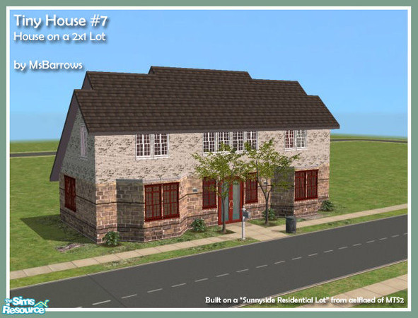 Sims 2 — Tiny House #7 by MsBarrows — A tiny home on a very tiny lot! This aged and modest dwelling sits on a mere 2x1