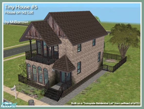 Sims 2 — Tiny House #5 by MsBarrows — A tiny home on a very tiny lot! This aged and modest dwelling sits on a mere 1x2