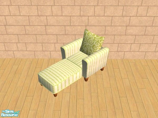 Sims 2 — \'Verde\' Living Room Set - Chaise by carrie8abug — Green recolor of Holy Simoly\'s \'Arizona\' set. 