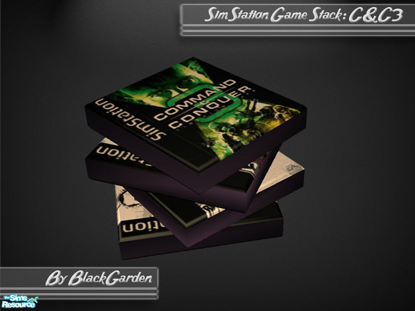 Sims 2 — Messy Game Stack - C&C 3 by BlackGarden — A stack of SimStation 1 games cast aside by a messy Sim, with