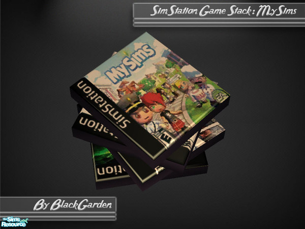 Sims 2 — Messy Game Stack - MySims by BlackGarden — A stack of SimStation 1 games cast aside by a messy Sim, with MySims