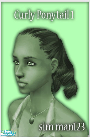 Sims 2 — Curly Ponytail 1 - MESH by sim_man123 — MESH for Curly Ponytail 1, fully animated and bouncy. Designed to be