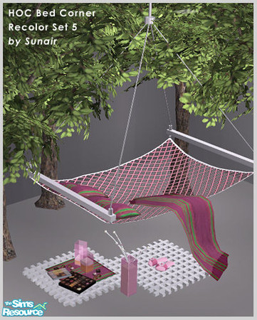 Sims 2 — HOC Bed Corner - Recolor set 5 by Sunair — HOC Bed Corner - Recolor set 5 (white)