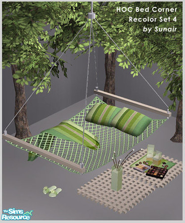 Sims 2 — HOC Bed Corner - Recolor set 4 by Sunair — HOC Bed Corner - Recolor set 4 (nature)