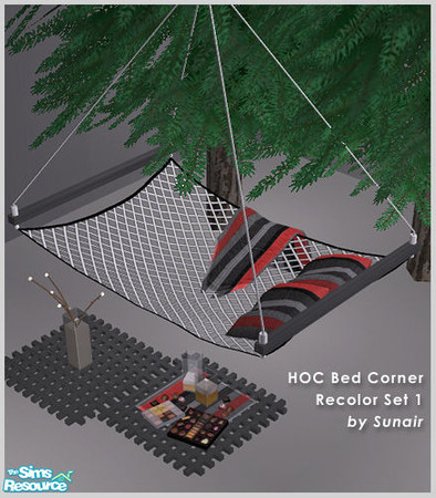 Sims 2 — HOC Bed Corner - Recolor set 1 by Sunair — HOC Bed Corner - Recolor set 1 (black)