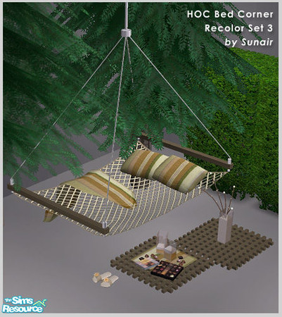 Sims 2 — HOC Bed Corner - Recolor set 3 by Sunair — HOC Bed Corner - Recolor set 3 (darkwood)