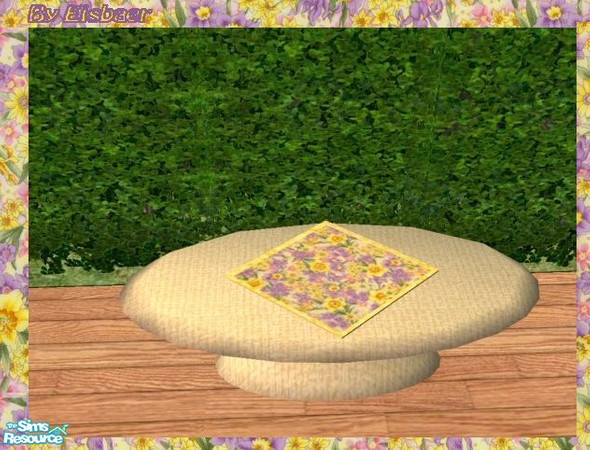 Sims 2 — SA99 Cozy Wicker TC46 Flower -Coffetbl Y by Eisbaerbonzo — Extra yellow cloth for the coffeetable