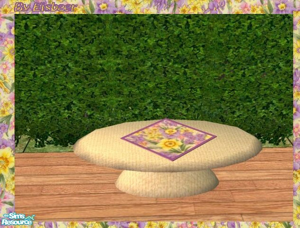Sims 2 — SA99 Cozy Wicker TC46 Flower -Coffetable by Eisbaerbonzo — Wicker coffeetable with lilac flowerd tablecloth