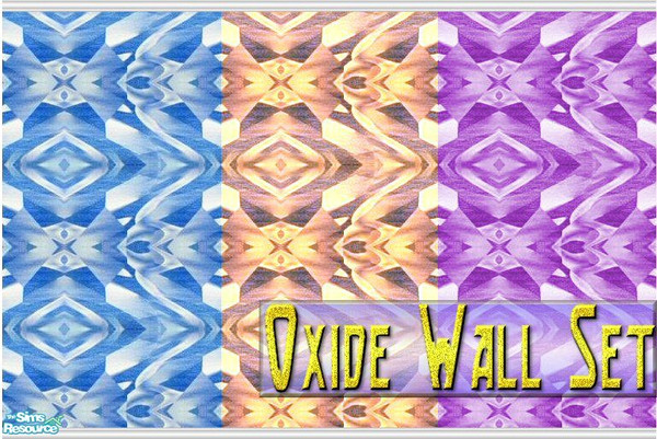 Sims 2 — Oxide Wall Set by rythmgitr — This is a set of unique patterned walls. There are three colors available. I hope