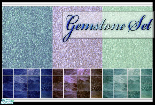 Sims 2 — Gemstone Wall Set by rythmgitr — There are three colors to this wall tile: Jade, Amythyst, and Saphire. I hope