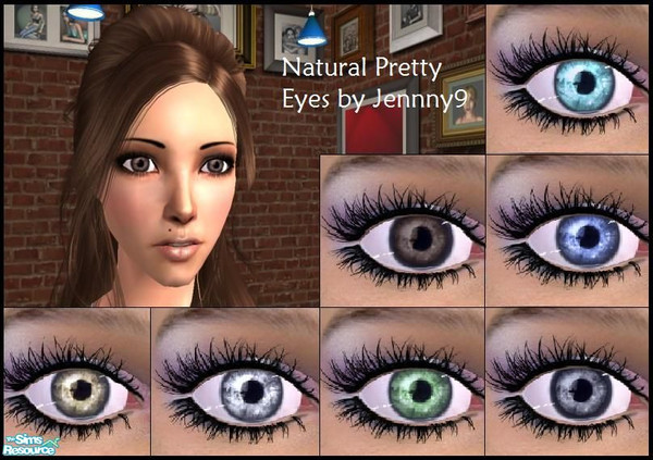 Sims 2 — Natural Pretty Eyes Set by Jennny9 — 7 different eye colours: light blue, green, silver, light brown, dark