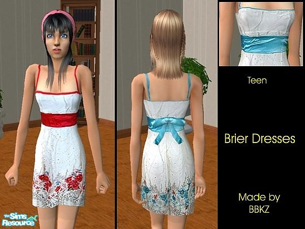 Sims 2 — Brier Dresses for Teens by BBKZ — Two beautiful mini dresses for teenager sims. They are so girly. Perfect for