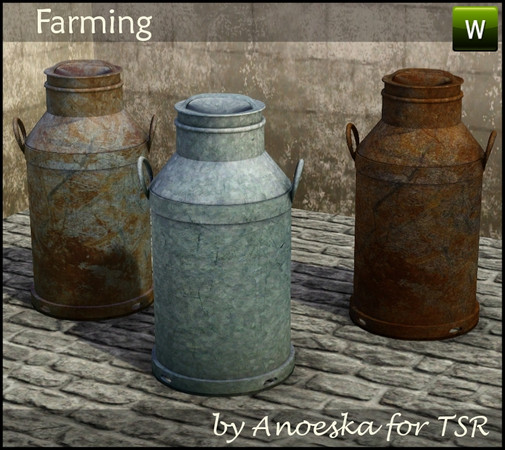 Sims 3 — Farming Milk Churn 1 by AnoeskaB — Milk Churn 1, part of the Farming Set. TSRAA.