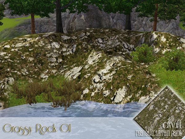 Sims 3 — Grassy Rock 01 by ayyuff — 