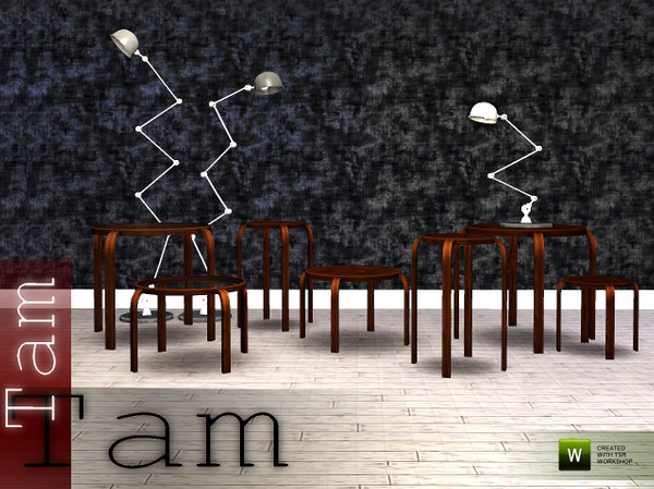 Sims 3 — Tamtam by n-a-n-u — New Set based on tables, stool and lamps... very simple but so it can be combined with