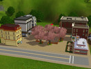 Sims 3 — mini mall by Kalifornia Kyle — mini mall with a bookstore, theater, two cafe's, a grocery store, and a spa.
