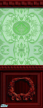 Sims 2 — Cherry Laural Wreath_Empire Set-1 - Peridot by 71robert13 — A beautiful & intricate damask wallpaper of the