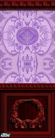 Sims 2 — Cherry Laural Wreath_Empire Set-2 - Amethyst by 71robert13 — A beautiful & intricate damask wallpaper of the