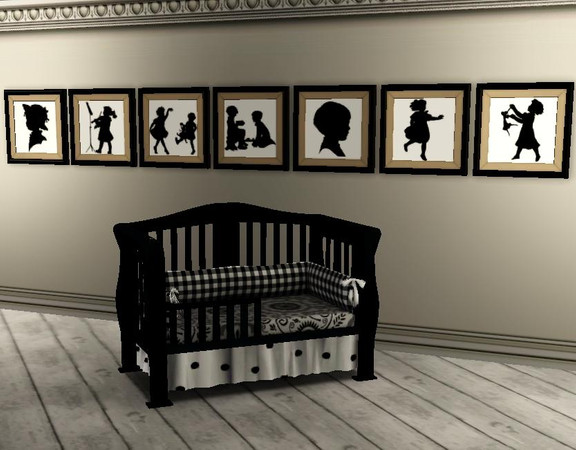 Sims 3 — Children At Play Silhouette Nursery Wall Art Collection by ahundley — Children At Play Silhouette Nursery Wall