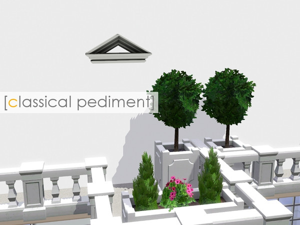 Sims 3 — classical pediment by madaya74 — classical pediment for classical windows