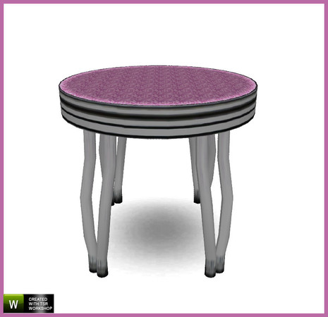 Sims 3 — Retro Dining Table Round  by rebecah — Retro Dining Table Round by Rebecah