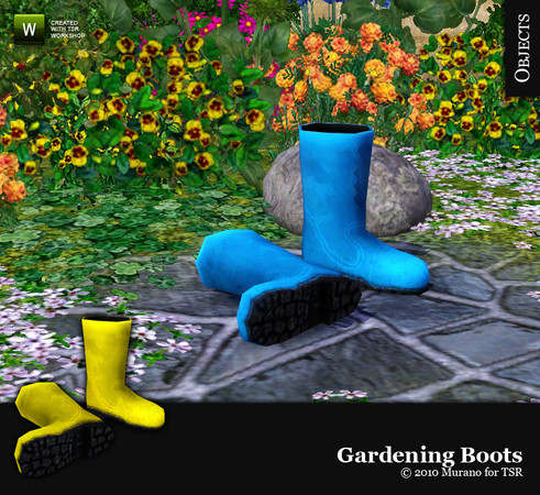 Sims 3 — Gardening Boots by Murano — Deco boots to enrich your sims' garden!
