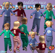 Sims 2 — evi's Toddlers Race by evi — "Hyperkinetic" toddlers moving around your sims'house in cute outfits.