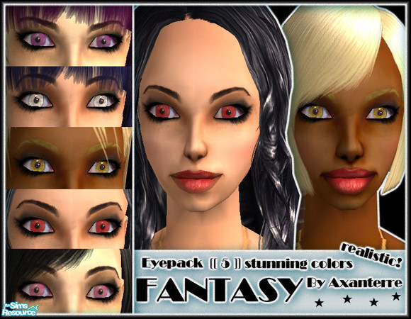 Sims 2 — Fantasy Eyes [[5]] different by Axanterre — Realistic eyes [[ 5 different stunning colors ]] ***