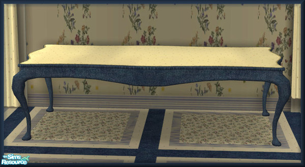 Sims 2 — NK TC45 LR Coffee Table Specks by MoMama — A blue denim coffee table with a top of yellow specks.