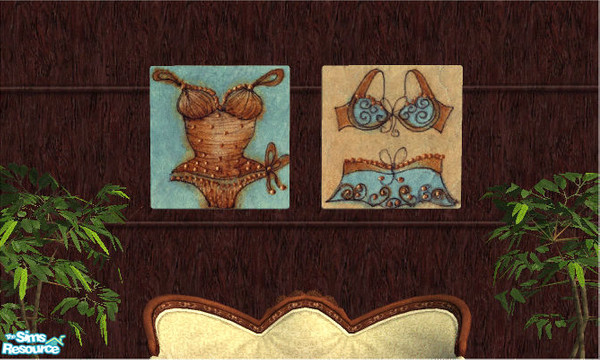 Sims 2 — Blue Undies Art Set by frillyfilly — Pair of blue undies prints. Recolours of the maxis "C. Stroke by