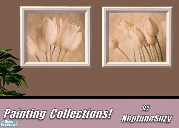 Sims 2 — NSC Painting Set102 by Neptunesuzy — Your Sims will love these Beautiful White Tulip Paintings! Enjoy!