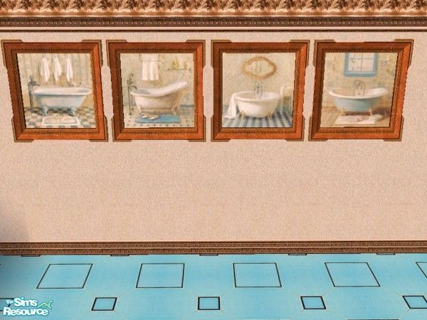 Sims 2 — Victorian Bath Painting Set by drewsoltesz — A recolour of the Sim 2 original object "Red Vs Blue (No Ep's