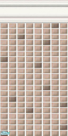 Sims 2 — Brown and Neutral Mini Tiles - Cinder Mini Tiles by HollyChappell — Walls covered with mini tiles in classic