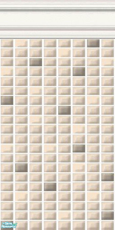 Sims 2 — Brown and Neutral Mini Tiles - Cream Mini Tiles by HollyChappell — Walls covered with mini tiles in classic