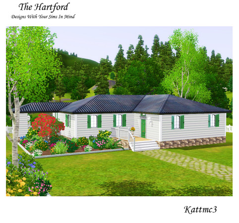 Sims 3 — The Hartford by kattmc3 — This two bedroom, one bathroom cottage is the perfect starter home for your sims. The