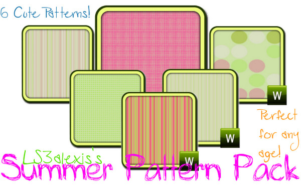 Sims 3 — Summer Patterns Pack by LS3alexis — This package contains 6 patterns for your game. Thank you to Camxso from