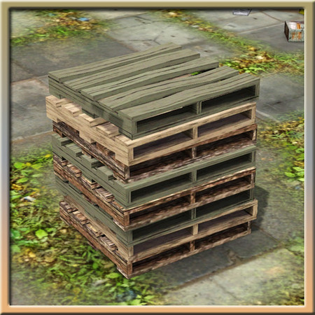 Sims 3 — Tall stack of Pallets (stackable) by Cyclonesue — Useful for firewood. Alternatively, useful to the business