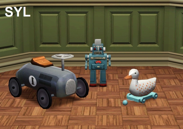 Sims 3 — SYL Nostalgic Toys Set (Decor) by eryt96 — Set of 3 cute, vintage-inspired decorative toys for kids and adults.