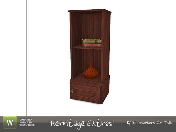 Sims 3 — Herritage Add On-RightHutch by TheNumbersWoman — Right Side Hutch to the TV. Use moveobjects on and the alt key