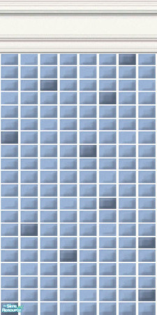 Sims 2 — Blue Mini Tiles - Fountain Mini Tiles by HollyChappell — Walls covered with mini tiles in cool and cosmopolitan