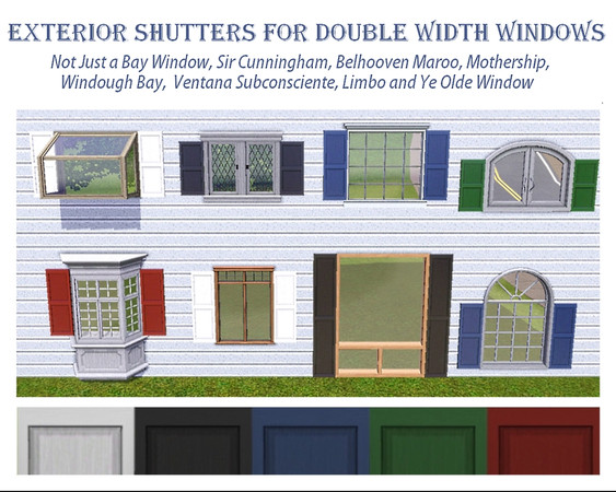 Sims 3 — Exterior Shutters for Double Width Windows by Dgandy — Custom fit shutters for Not Just A Bay Window, Belhooven