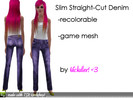 Sims 3 — Slim Straight-Cut Jeans by Nickdler — Slim straight-cut jeans! Recolorable! 