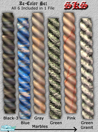 Sims 2 — Spiral Columns With Ionic Capitol - Structural Recolor set by 71robert13 — Set of 6 additional recolor options